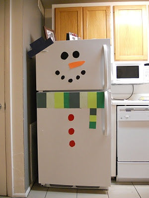 top five christmas craft ideas for kids, snowman refrigerator