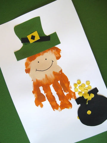 Blog, top five St Patrick's day craft ideas for kids, Leprechaun Hand Print Craft