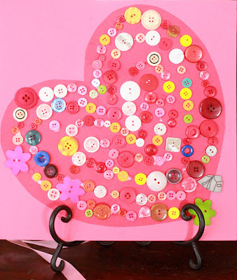 Blog, Top five valentines day crafts for kids, sorted button valentines day heart