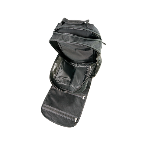 Bag open showing all compartments for organization