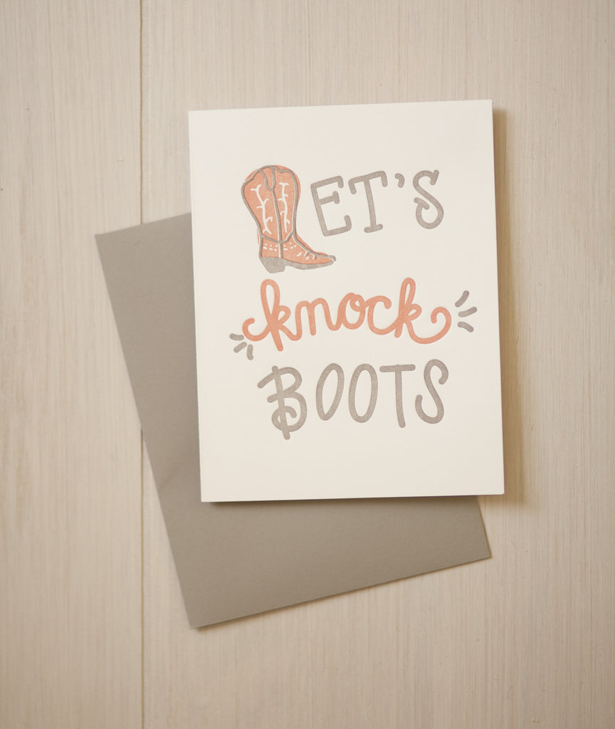 Let's Knock Boots greeting card – Belle & Union Co.