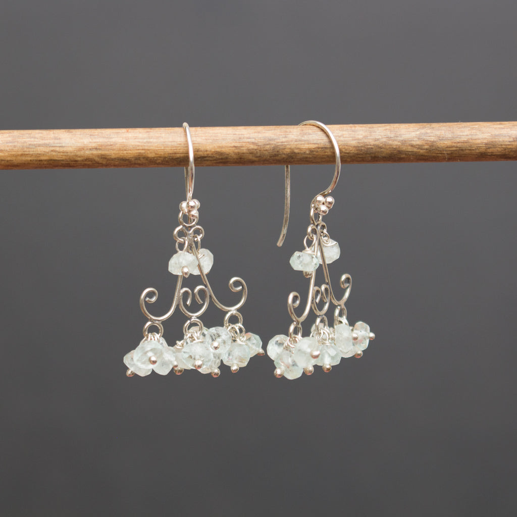 Aquamarine sterling silver earrings