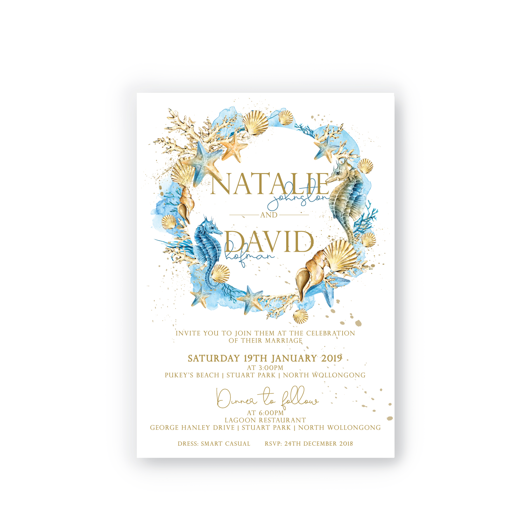 Natalie Elegant Beach Wedding Invitation Suite Impeccabelle