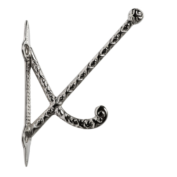 King & Priory Fly Fishing Hook Lapel Pin silver