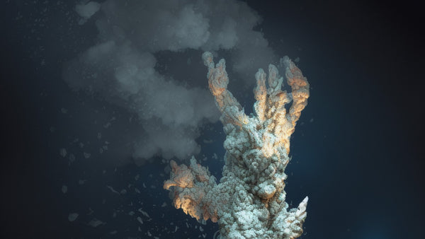 A rendition of a deep sea hydrothermal vent.