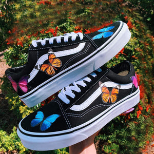 shoes with butterflies on them