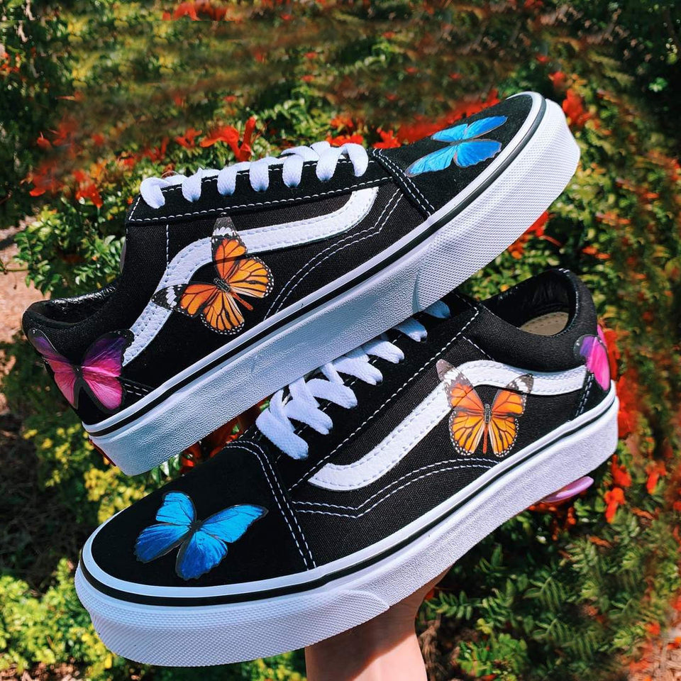 vans with blue butterflies