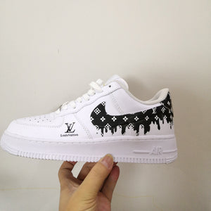 black and white lv air force 1