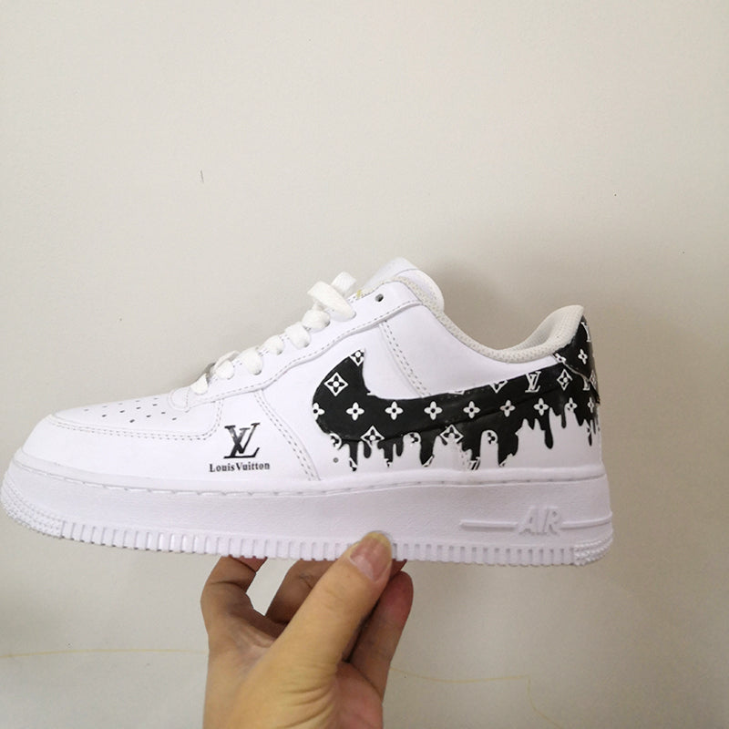 Custom Air Force 1 Drip LV Patches, Easy Iron On Black Drip LV Patches – theshoesgirl