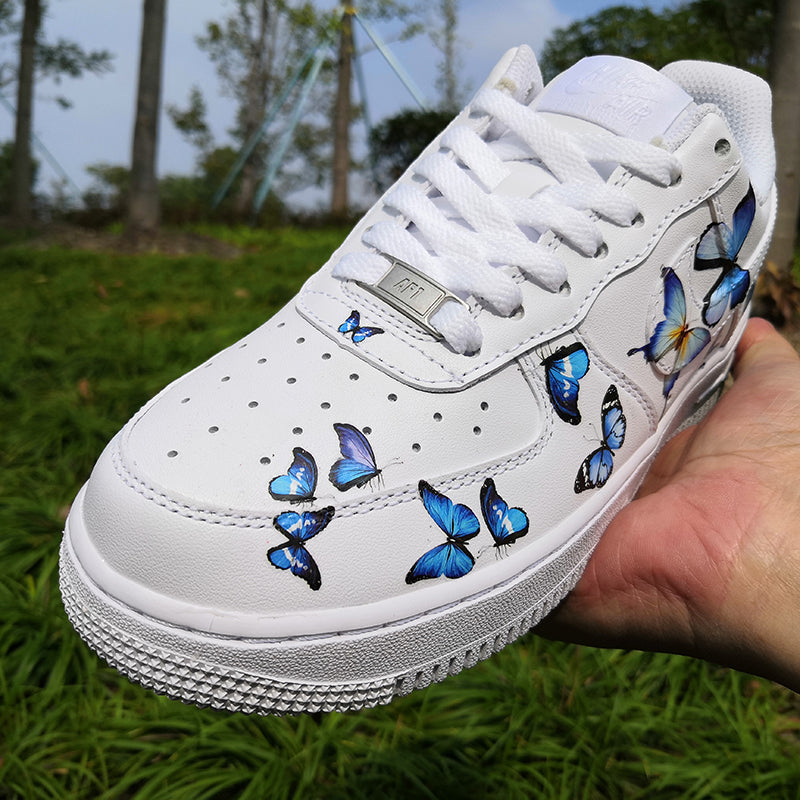 air force 1s with butterflies