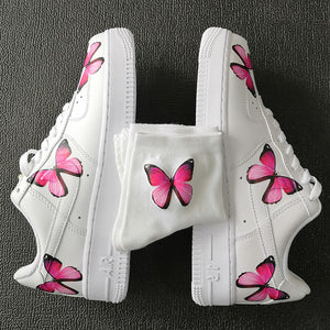 custom air force 1 pink butterfly