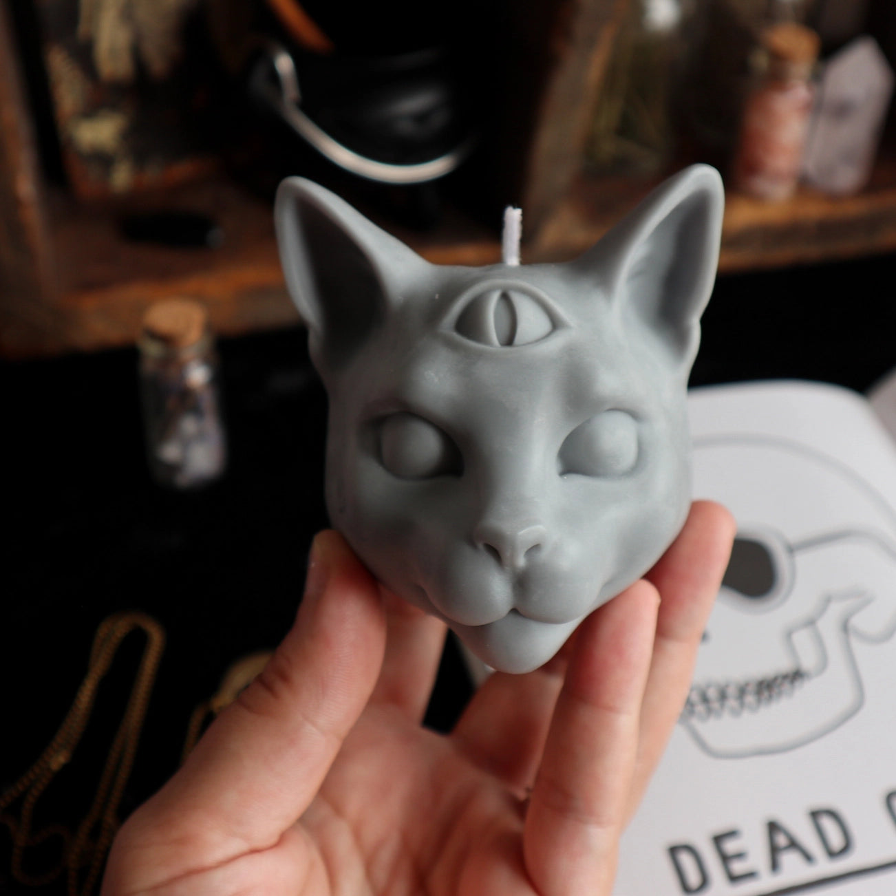 Third Eye Cat Candle - READY TO SHIP