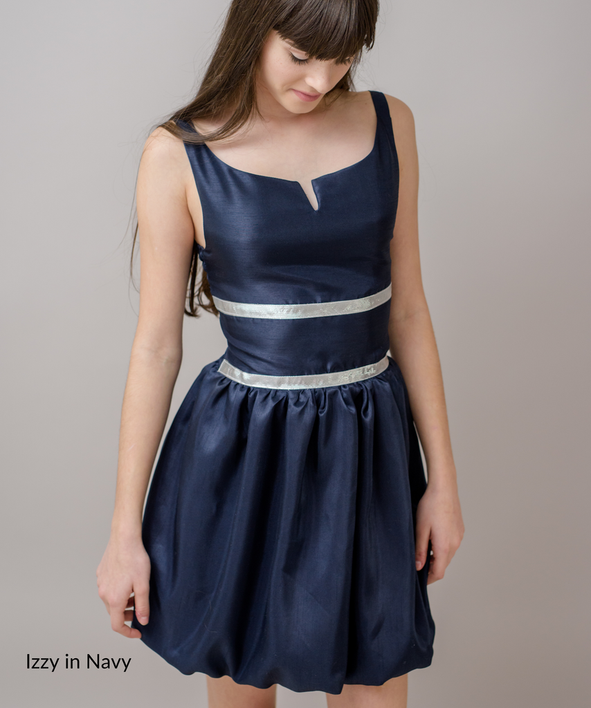 Girl dress Ismena navy blue 