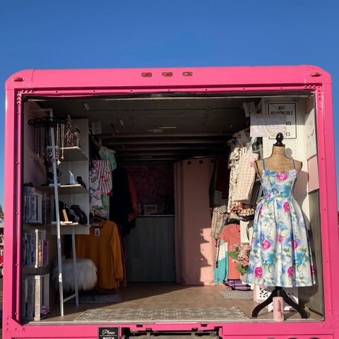 book a private shopping party, fashion truck, pink truck, mobile boutique, pink fashion truck citrus heights, pop up shop parties and events