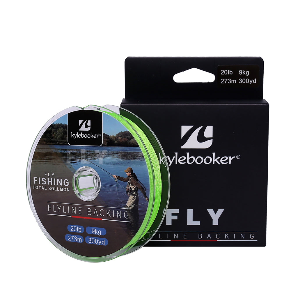 Kylebooker Fly Line Backing Line 20/30LB 100/300Yards Orange Green Braided Fly Fishing Line