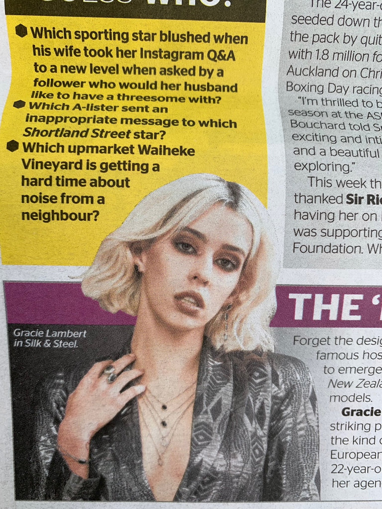 NZ Herald Spy Silk&Steel Gracie Lamber Project Runway