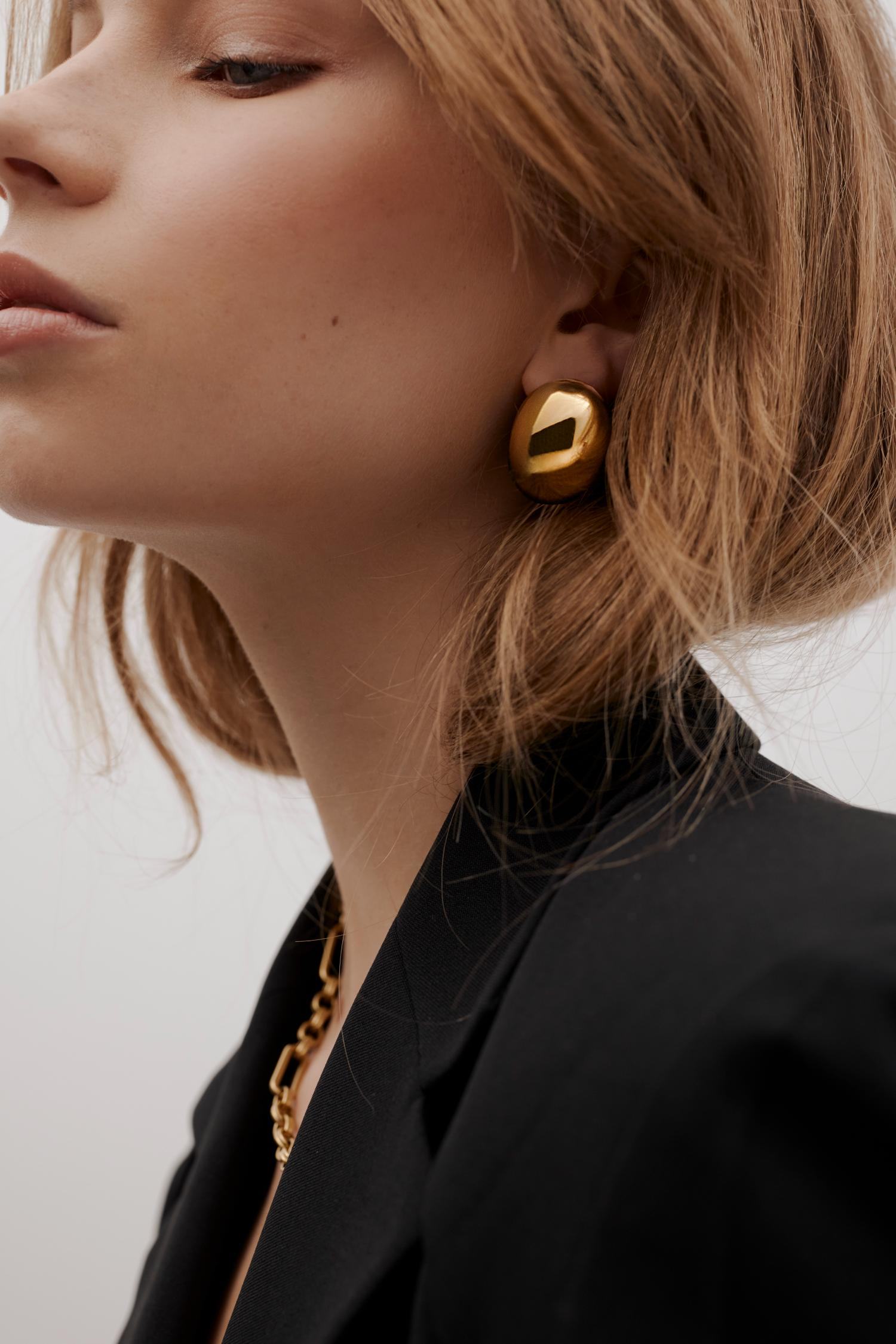 Silk & Steel Mirage 80's Style Statement Gold Earrings