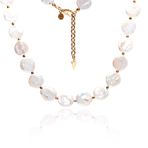 Silk & Steel Jewellery How to style your pearls - Keshi pearls statement necklace