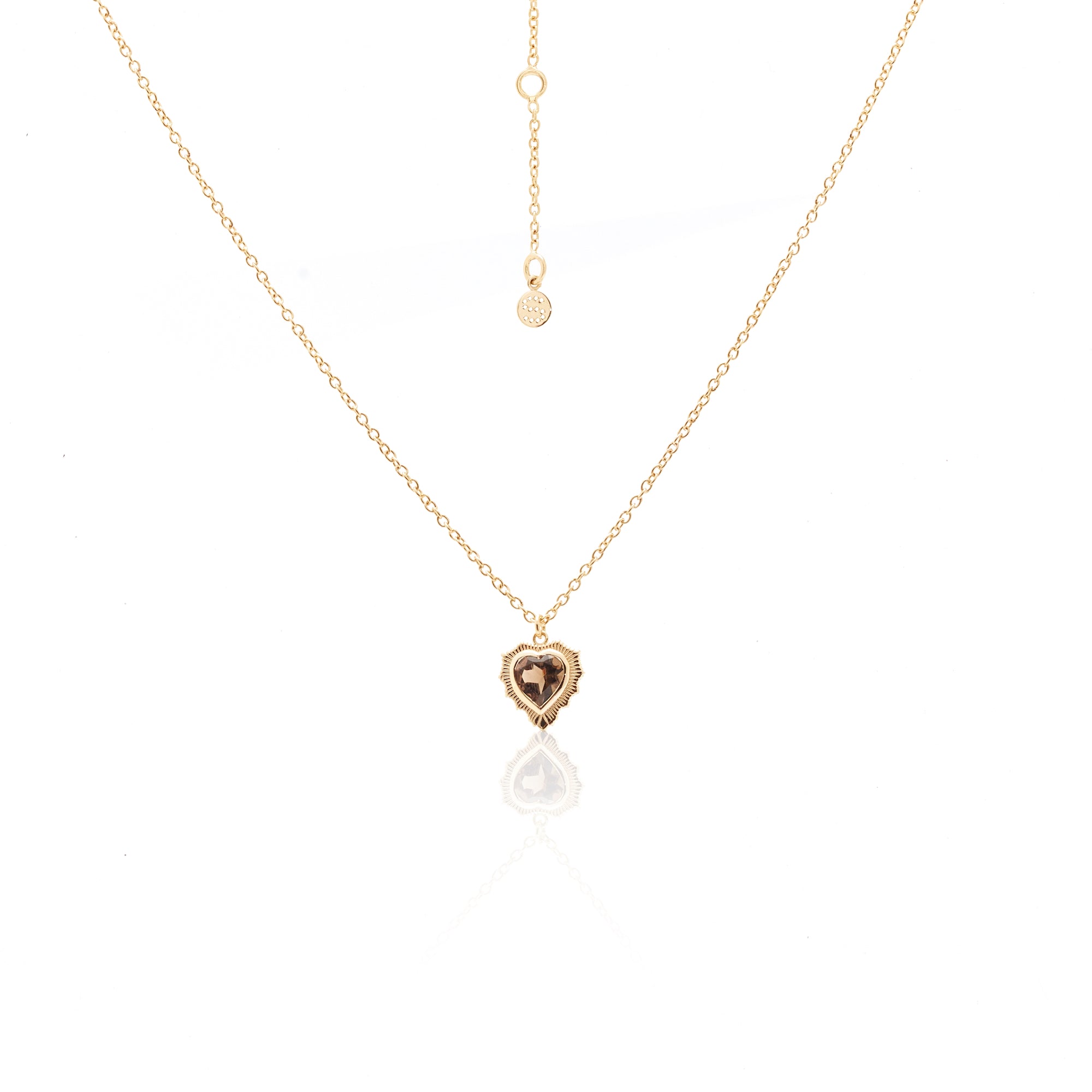 Silk & Steel Amour Smokey Quartz Necklace Perfect Valentine's Gift