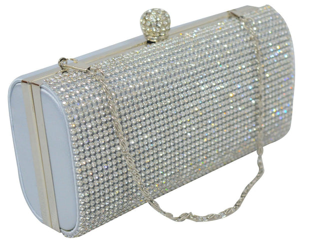 Womens Party Wedding Prom Ladies Evening Diamante Clutch Box Purse