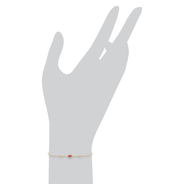 Classic Ruby Heart Bracelet Image 3