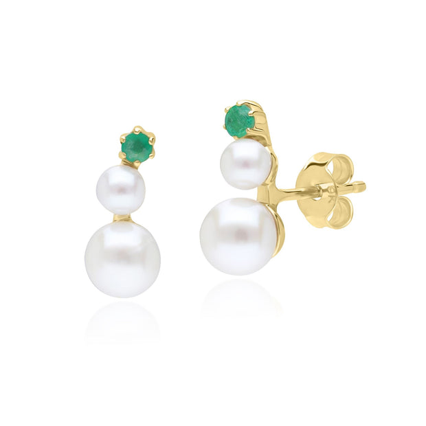 Titania Pearl Crystal Fringe Earrings in Emerald Green – Sterling King