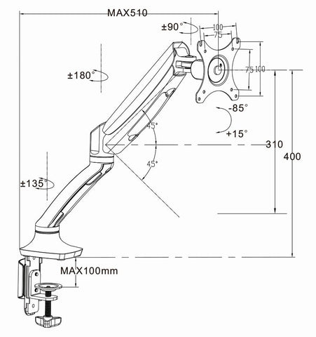 Gladius Single Monitor Arm