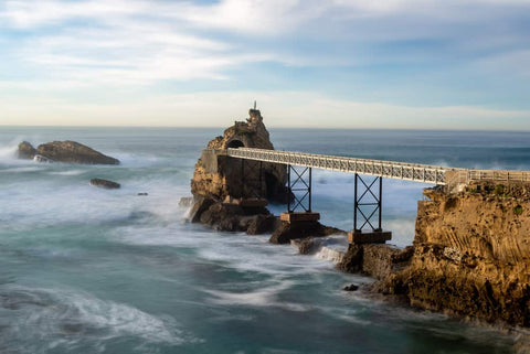 An image of a rocky platform at sea.