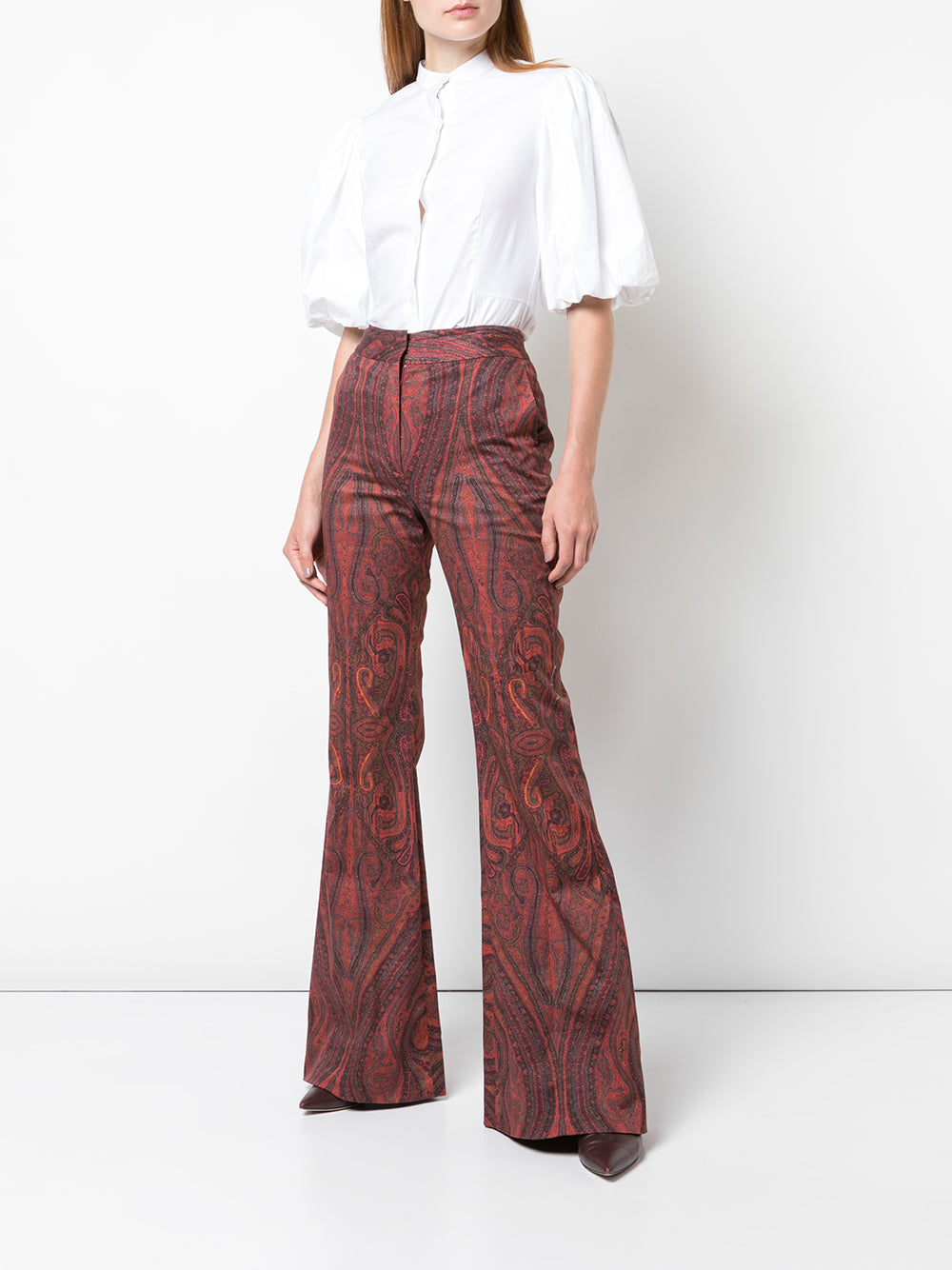 flare high waisted trousers