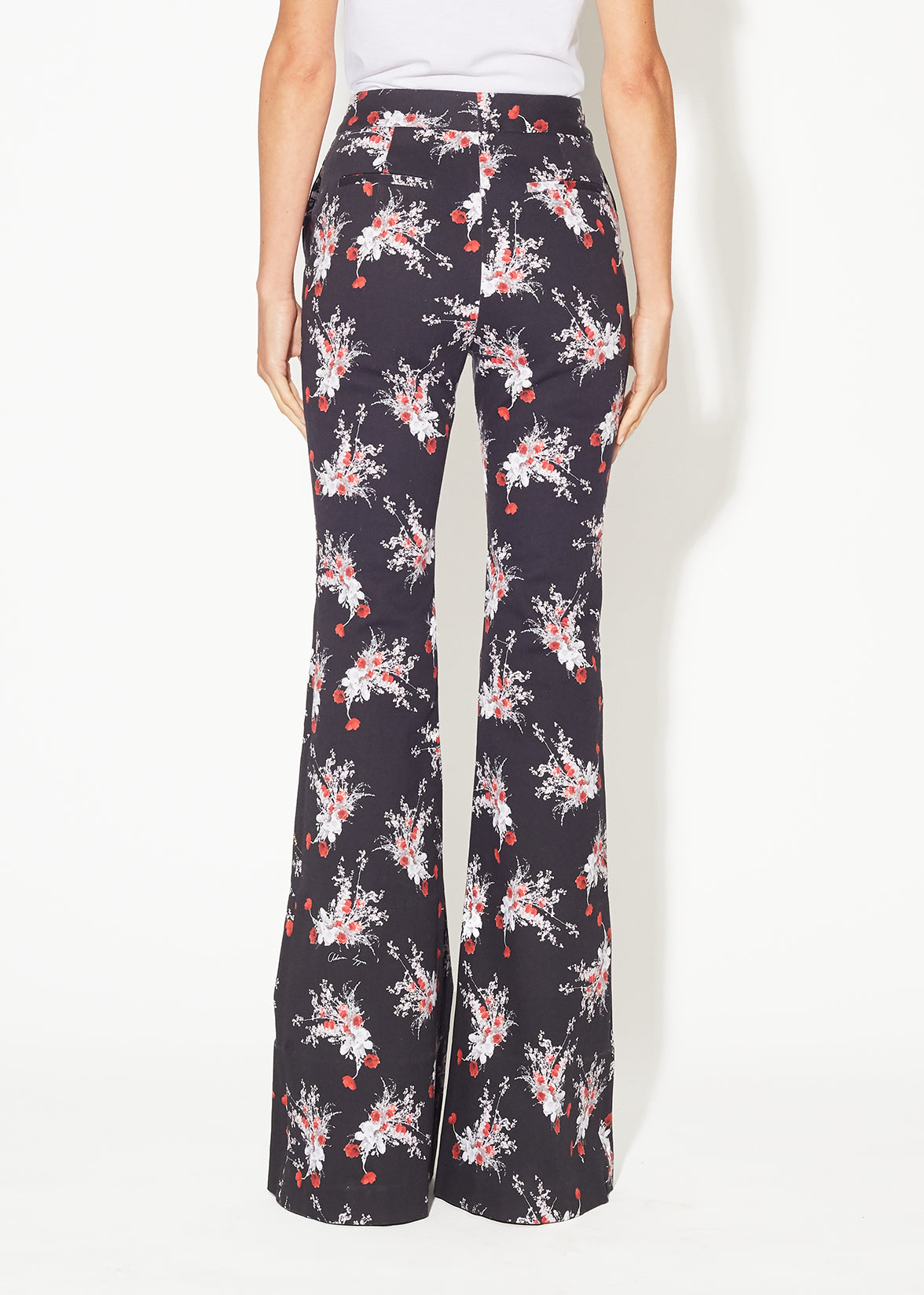FLARE PANT IN PRINTED COTTON TWILL