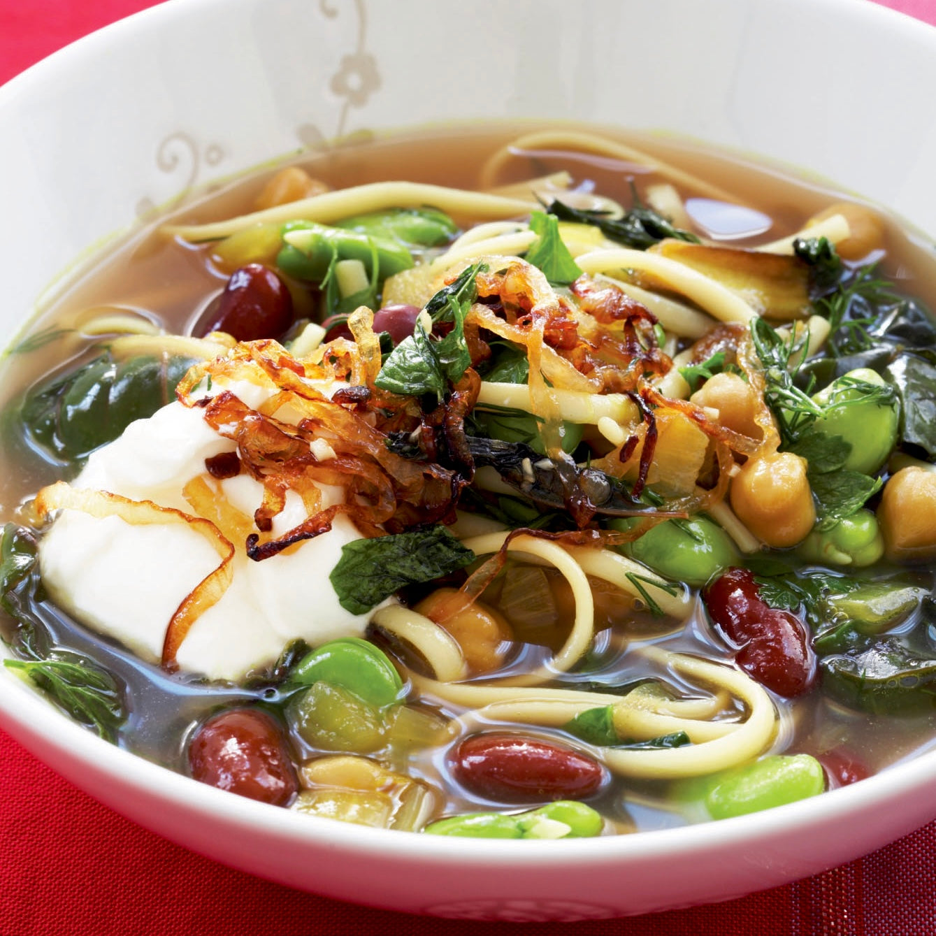 image of bean herb and noodle soup