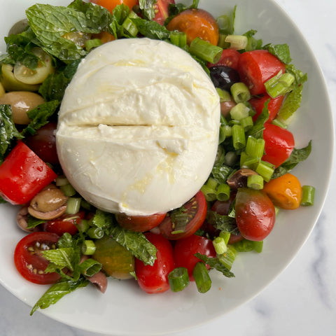 burrat tomato olive salad