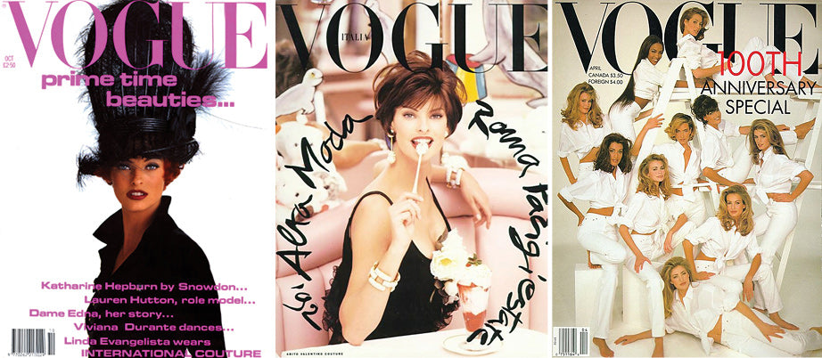 All the Linda Evangelista Vogue Covers | shrimptoncouture.com