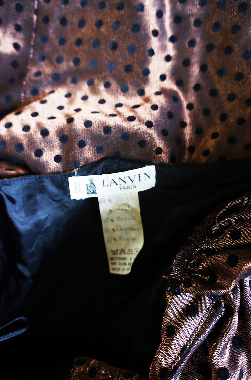 1980s Off Shoulder Dotted Lanvin Dress – Shrimpton Couture