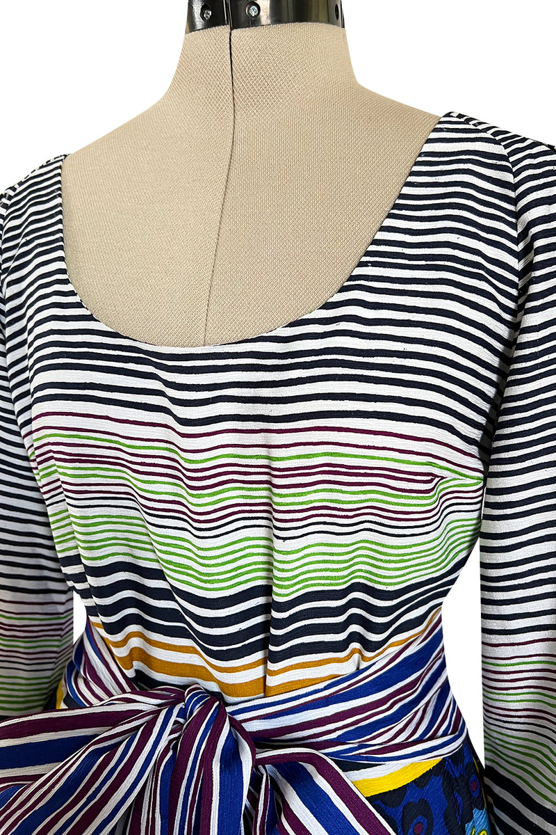 Numbered 1970s Lanvin by Jules-Francois Crahay Stripe & Flower