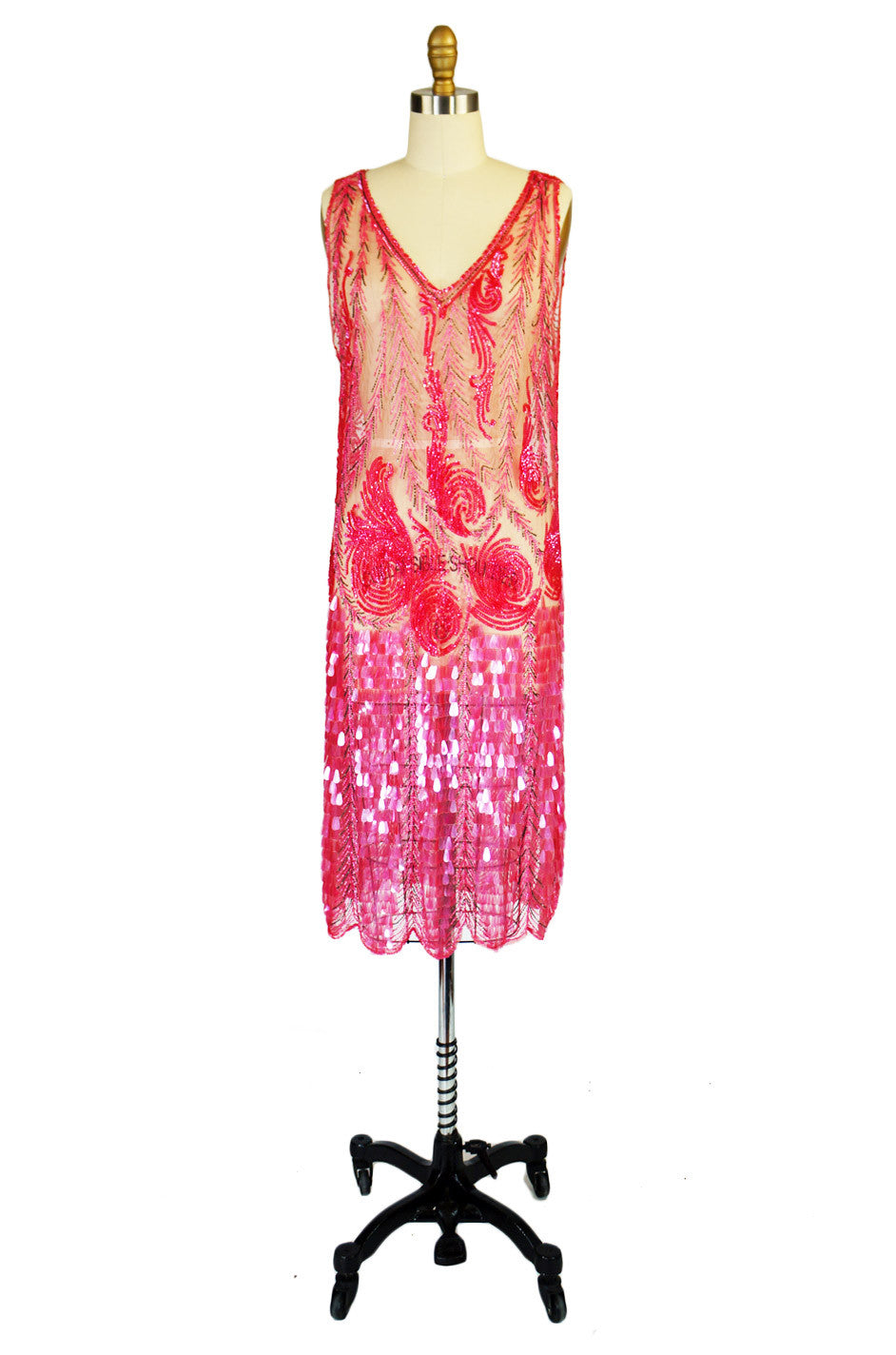 1920s Pink Sequin & Paillette Net Flapper – Shrimpton Couture