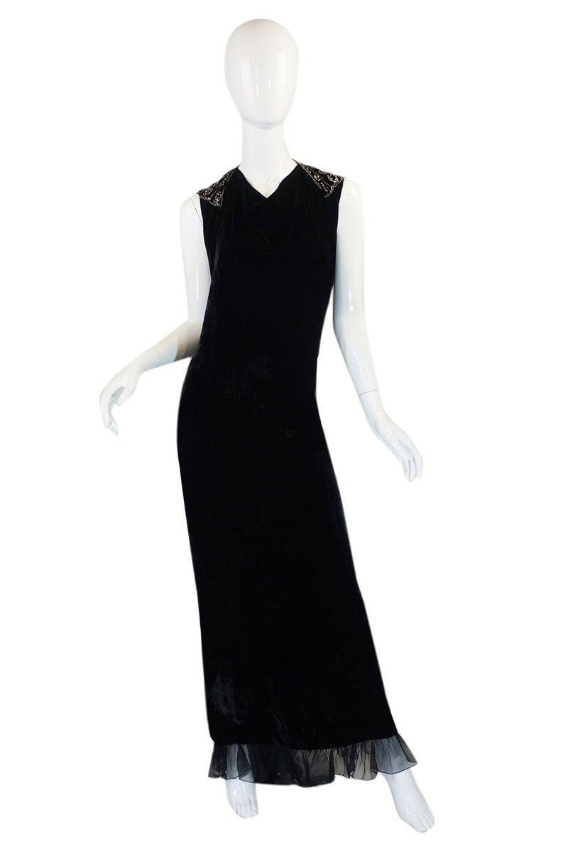 1920s Plunge Back Silk Velvet Bead Gown – Shrimpton Couture