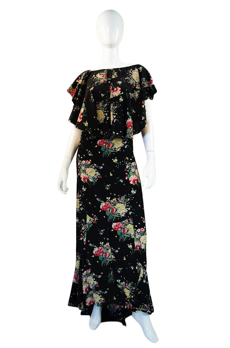 1930s Bias Cut Silk Ruffle Gown – Shrimpton Couture
