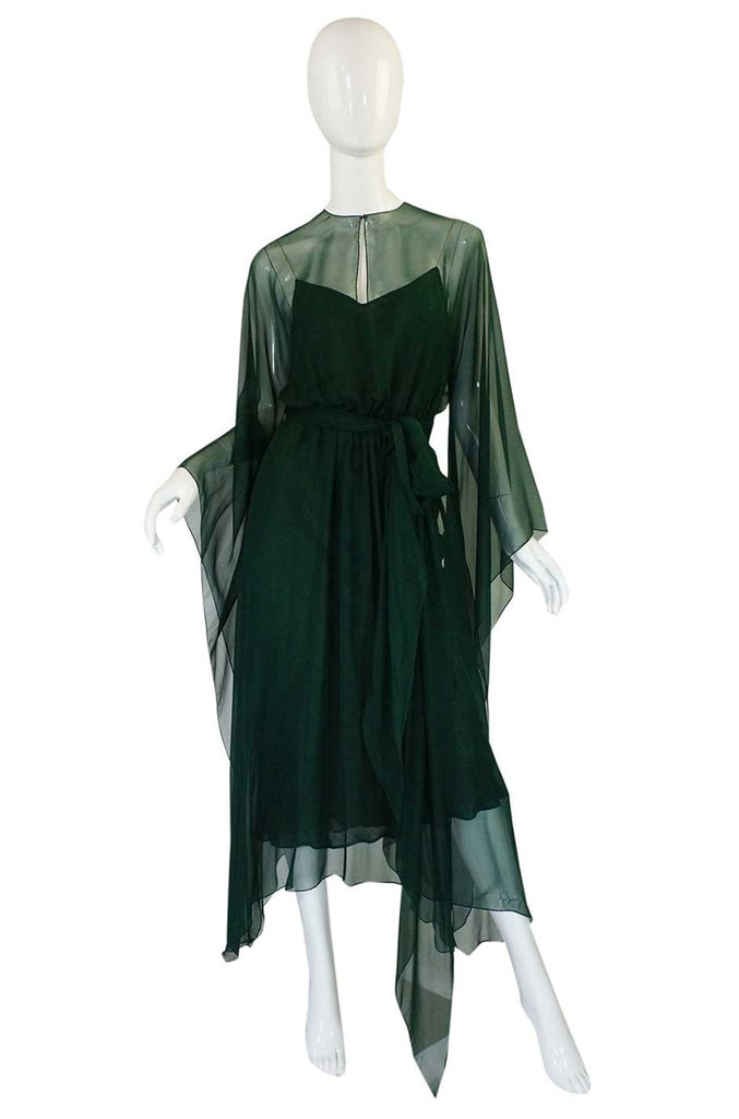 1970s Rare Halston Silk Chiffon Gown | shrimptoncouture.com