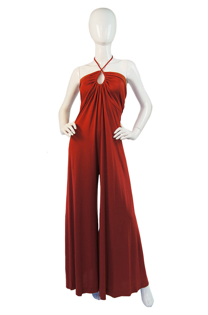 1970s Joy Stevens Halter Poly Jumpsuit – Shrimpton Couture