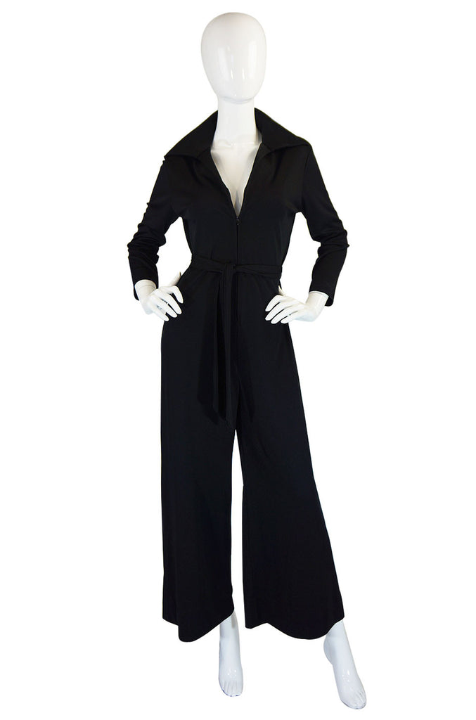 1970s Lanvin Black Jersey Jumpsuit | shrimptoncouture.com
