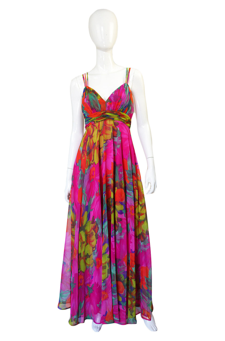 1970s Pink Chiffon Frank Usher Dress – Shrimpton Couture