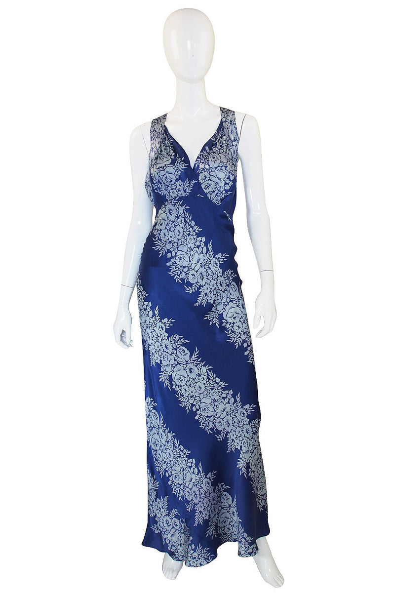 1930s Blue Bias Cut Silk Spiral Gown – Shrimpton Couture