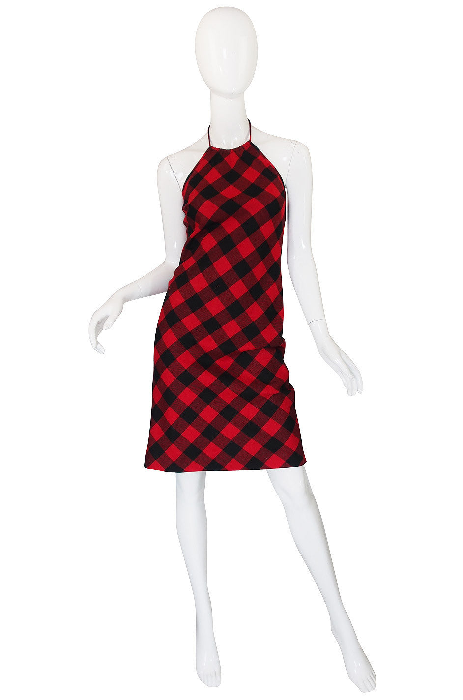1990s Ralph Lauren Plaid Halter Dress – Shrimpton Couture