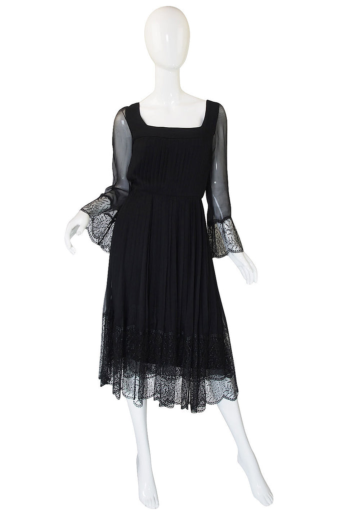 Rare 1960s Silk and Lace Jean Louis Dress | shrimptoncouture.com