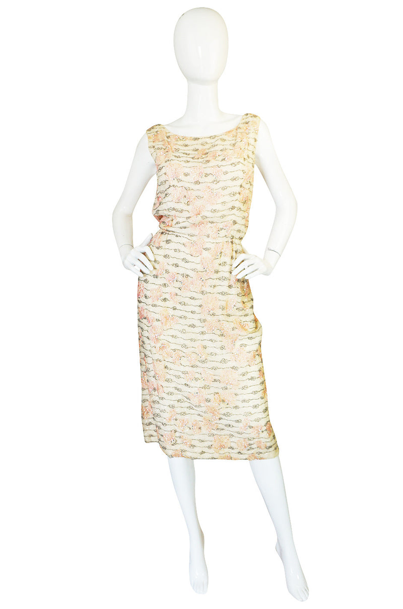 1950s Hand Beaded & Embroidered Branell Silk Dress – Shrimpton Couture