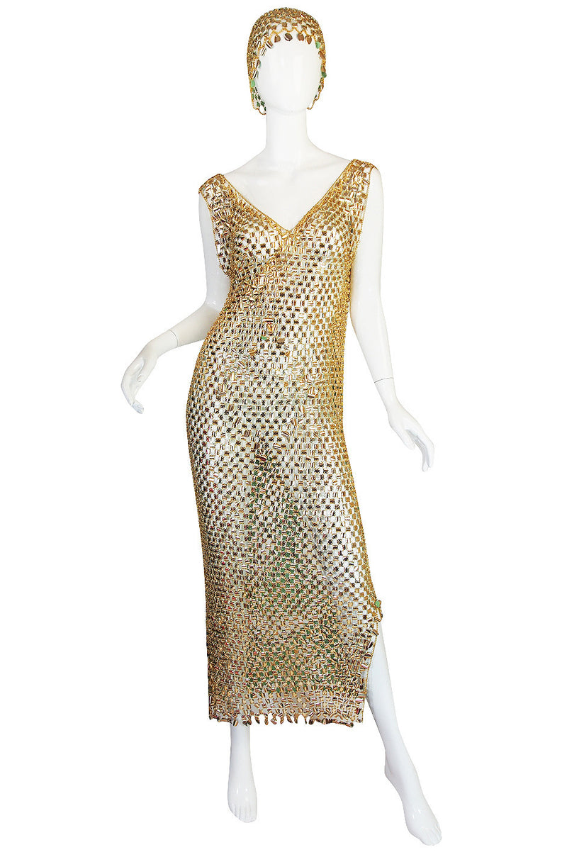 Rare 1970s Paco Rabanne Chain Mail Dress & Headpiece – Shrimpton Couture