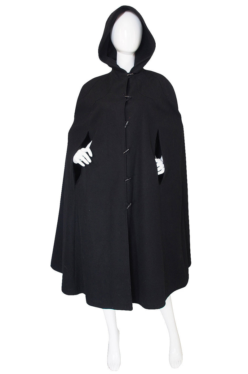 1960s Black Hooded Wool Cape – Shrimpton Couture