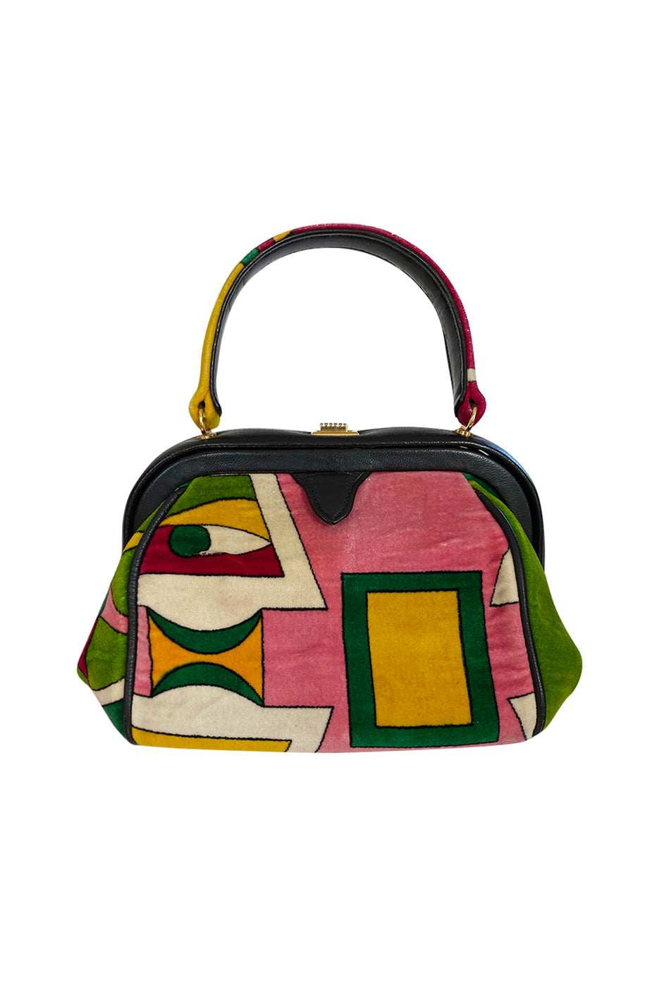 1960s Emilio Pucci for Jana Printed Velvet & Leather Top Handle Bag ...