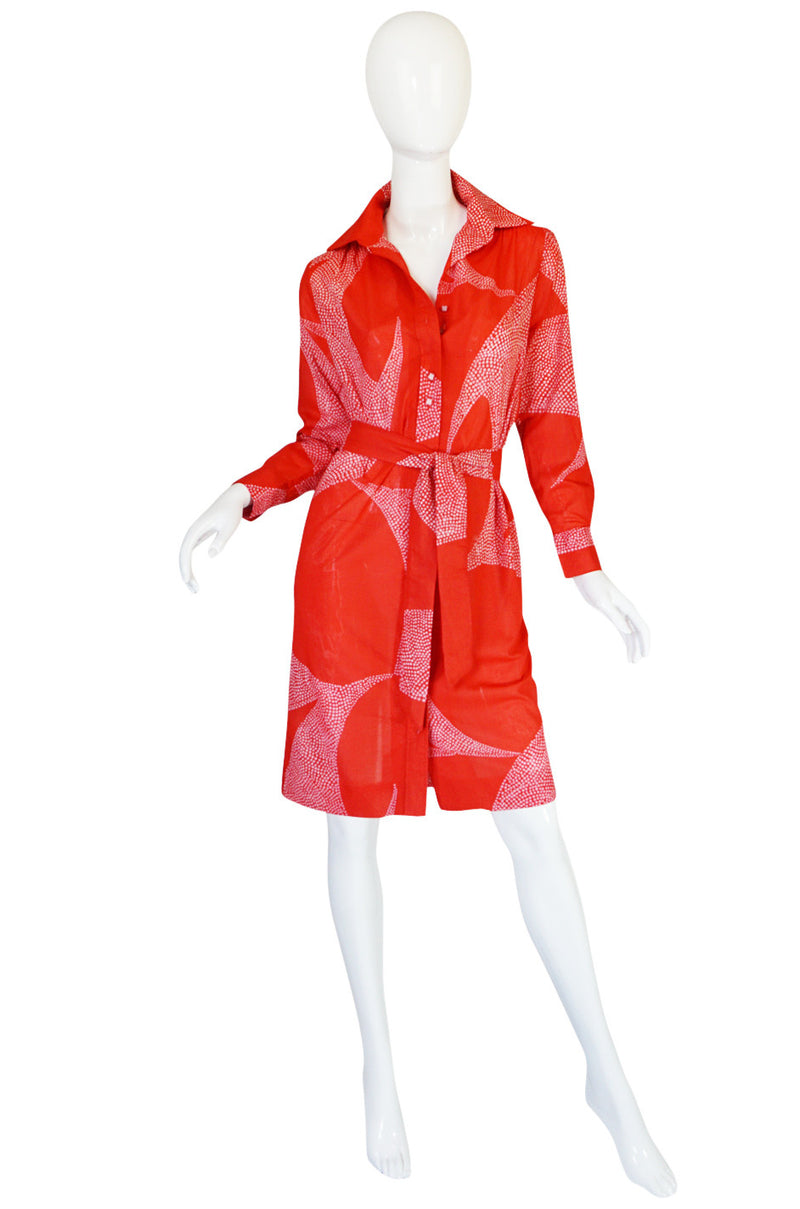 1970s Red & Pink Cotton Print Lanvin Shirtdress – Shrimpton Couture